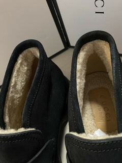 NIB 940 $ Gucci Herren Wildleder Stiefeletten Schuhe Schwarz 12 US / 11 UK Italien