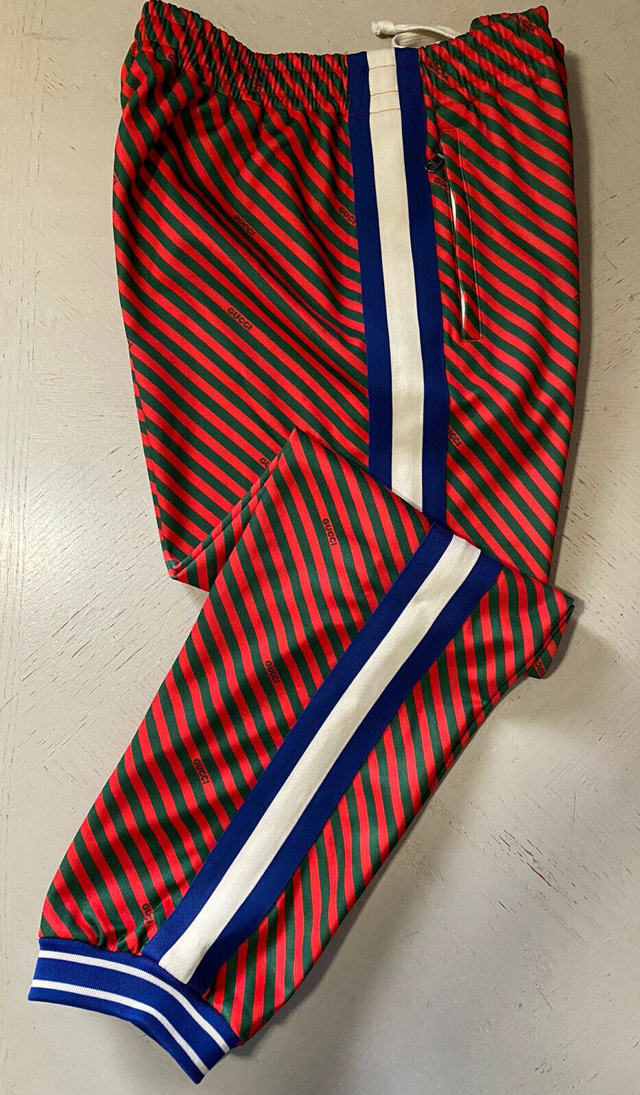 Новые мужские спортивные штаны Gucci синего/красного/зеленого цвета за 1500 долларов, размер XXL, Италия