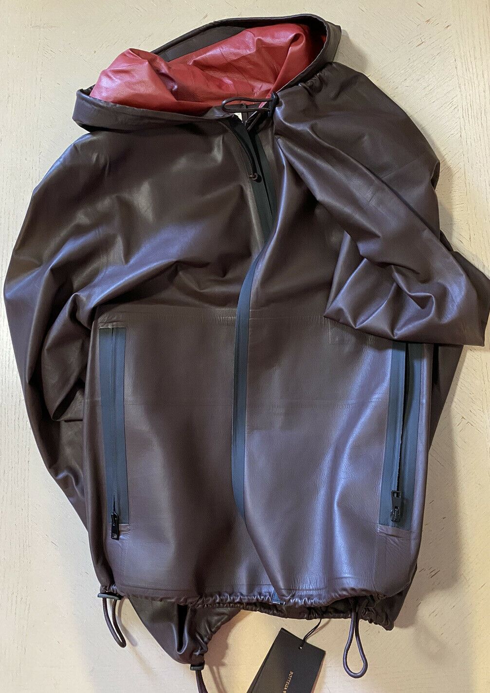 New $5950 Bottega Veneta Mens Leather Jacket Coat DK Brown 42 US ( 52 Eu ) Italy