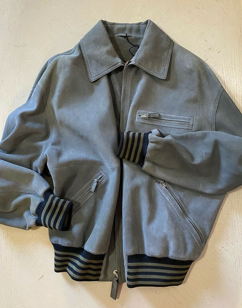 Neu $ 4400 Bottega Veneta Herren Wildlederjacke Mantel DK Grau 46 US (56 Eu) Italien