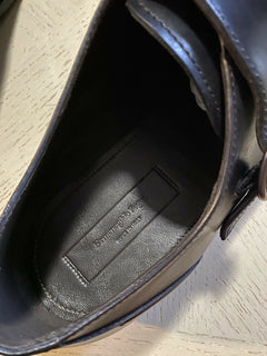 Neue 650 $ Ermenegildo Zegna Double Monk Lederschuhe Schwarz 10 US Italien 