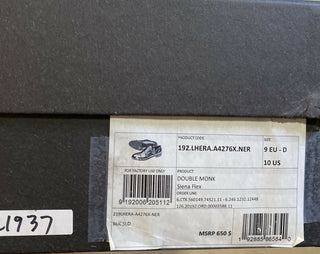 Neue 650 $ Ermenegildo Zegna Double Monk Lederschuhe Schwarz 10 US Italien 