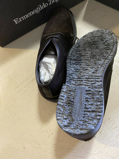 Neu $ 650 Ermenegildo Zegna Wildleder/Lederstiefel Schuhe DK Braun 9 US Italien 