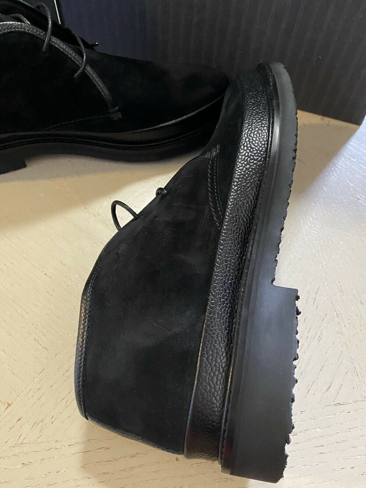 New $650 Ermenegildo Zegna Suede/Leather Boots Shoes Black 9 US Italy