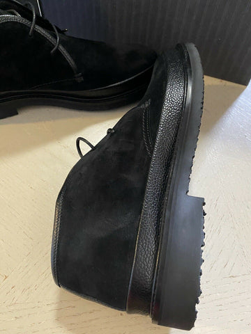 Neue $ 650 Ermenegildo Zegna Wildleder/Leder Stiefel Schuhe Schwarz 9 US Italien 