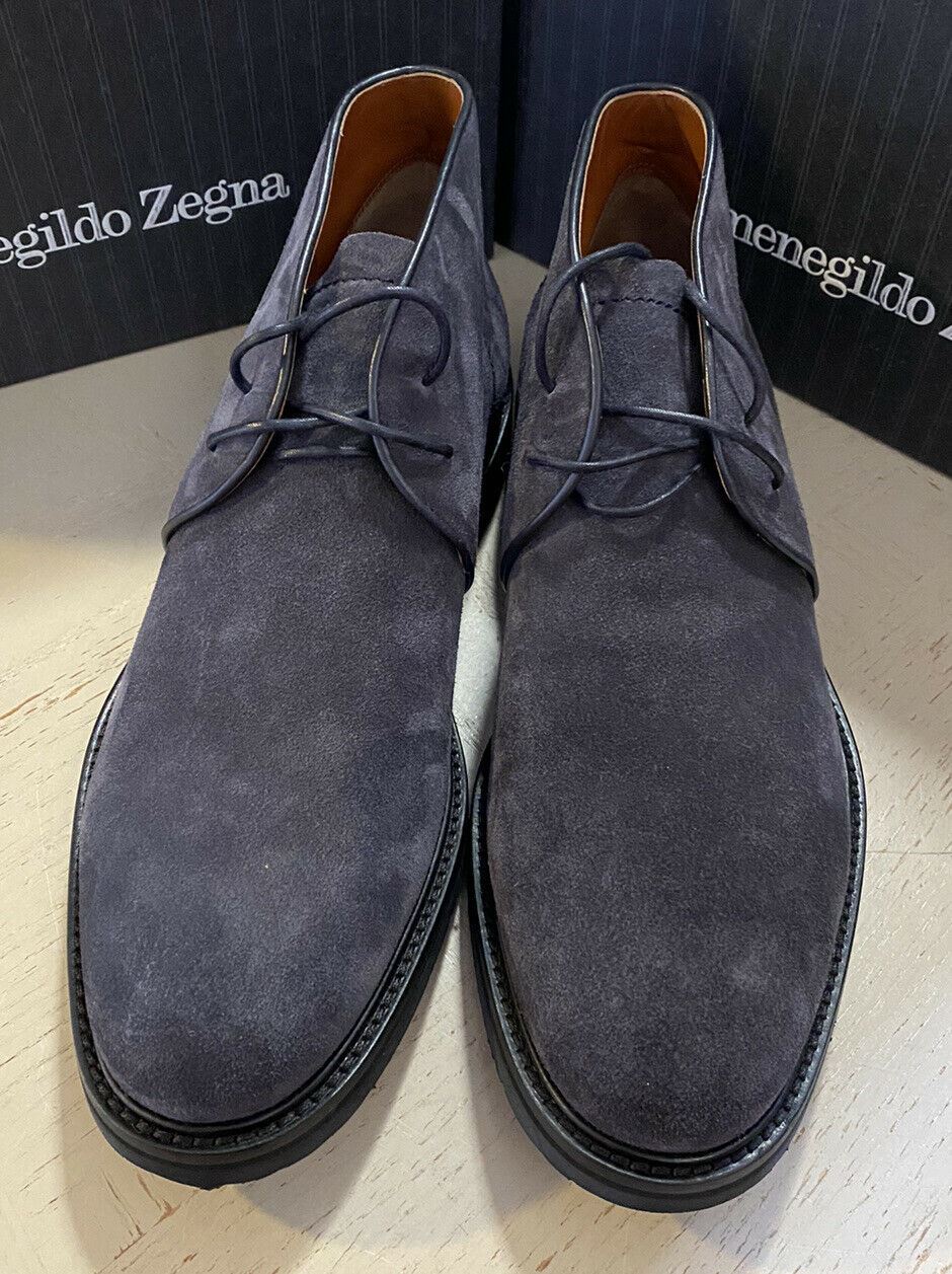 New $650 Ermenegildo Zegna Suede/Leather Boots Shoes Navy/Blue 11 US Italy