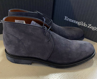 Neu $ 650 Ermenegildo Zegna Wildleder/Leder Stiefel Schuhe Marine/Blau 11 US Italien 