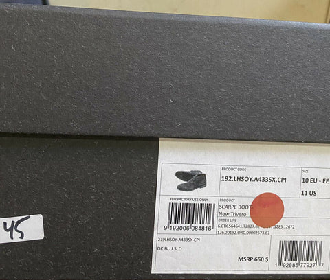 Новые замшевые/кожаные ботинки Ermenegildo Zegna за 650 долларов США Темно-синий/синий 11 США Италия 