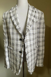 NWT $2490 Thom Browne Men Seersucker Tweed Jacket Blazer Black/White Size 3/L