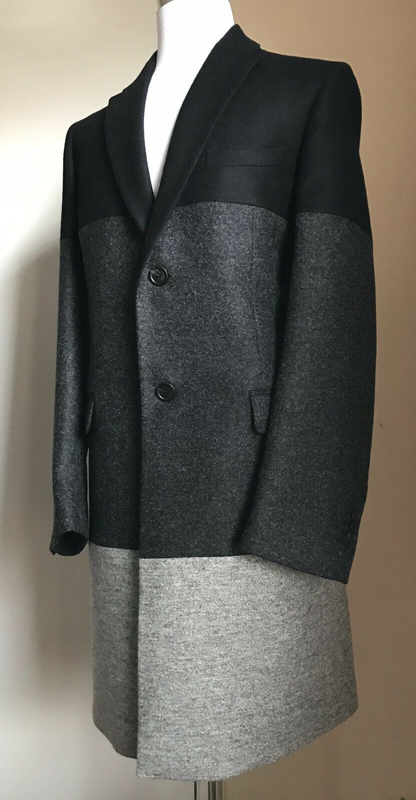 Новое мужское пальто Fendi черного/серого цвета за 2250 долларов, размер 44 США (54 Ita) Италия