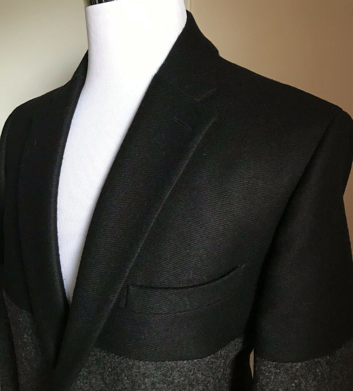 Neuer $2250 Fendi Herren Mantel Mantel Schwarz/Grau Größe 44 US (54 Ita) Italien