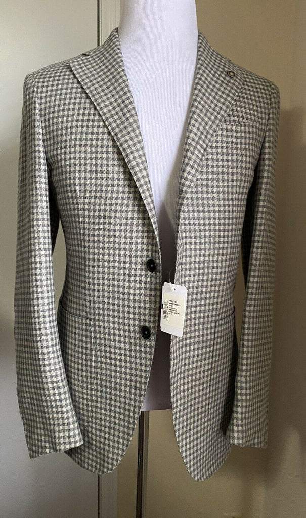 Neu mit Etikett: 2100 $ Eidos Herrenjacken-Blazer Grau Gingh 40 US (50 Eu) Italien