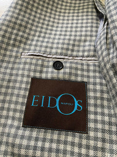 Neu mit Etikett: 2100 $ Eidos Herrenjacken-Blazer Grau Gingh 40 US (50 Eu) Italien