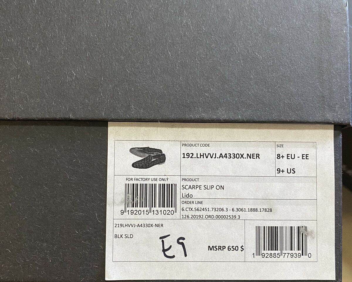 New $650 Ermenegildo Zegna Loafers Shoes Black 9.5 US Italy