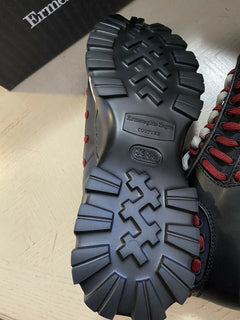 Neue 795 $ Ermenegildo Zegna Couture Leder-Sneakers Schuhe Schwarz 8 US Italien