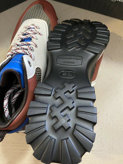 Neue 650 $ Ermenegildo Zegna Couture Leder-Sneakers Schuhe Braun 10,5 US Italien
