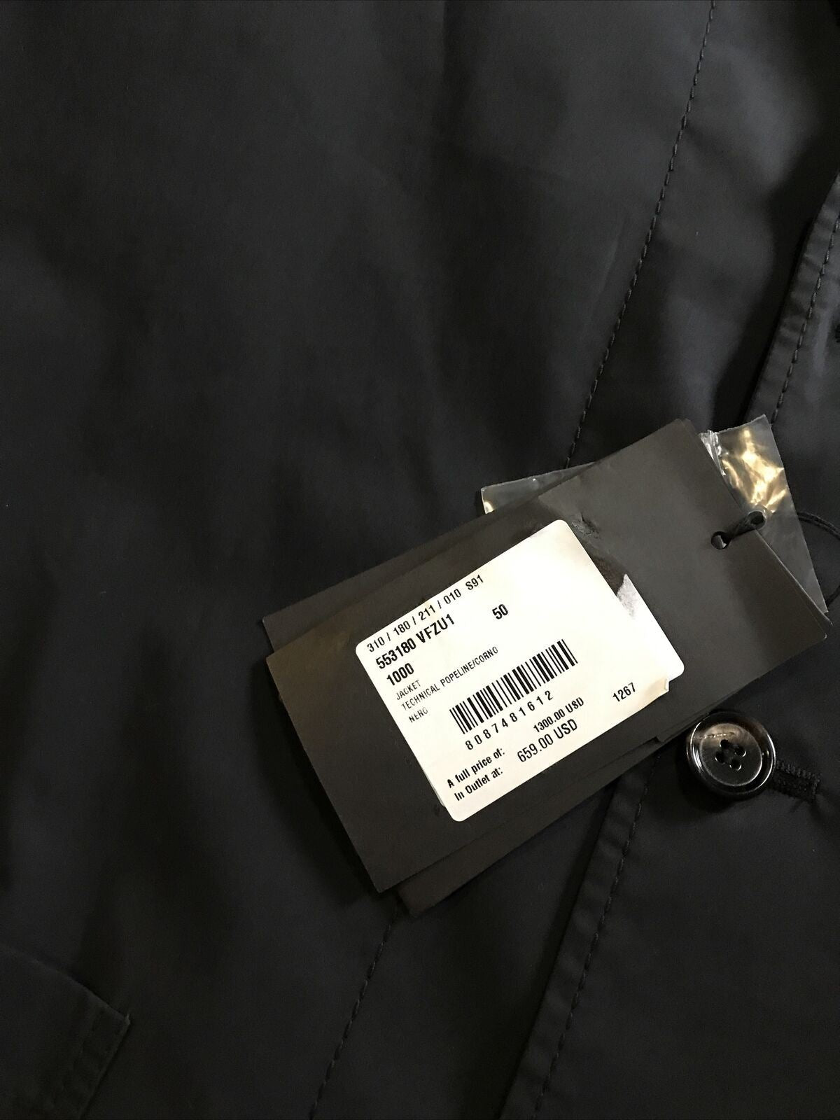 Новый мужской пиджак Bottega Veneta за 1300 долларов, черный 40 США (50 ЕС) Италия