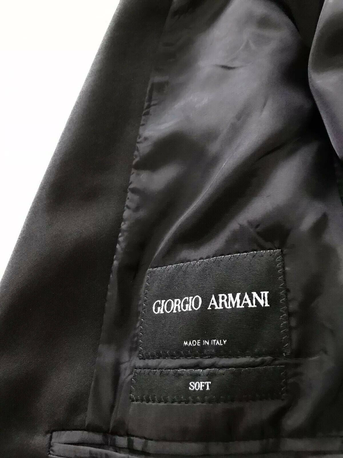 NWT $2595 Giorgio Armani Men Tuxedo Jacket Blazer Black 38R US/48R Eu Italy