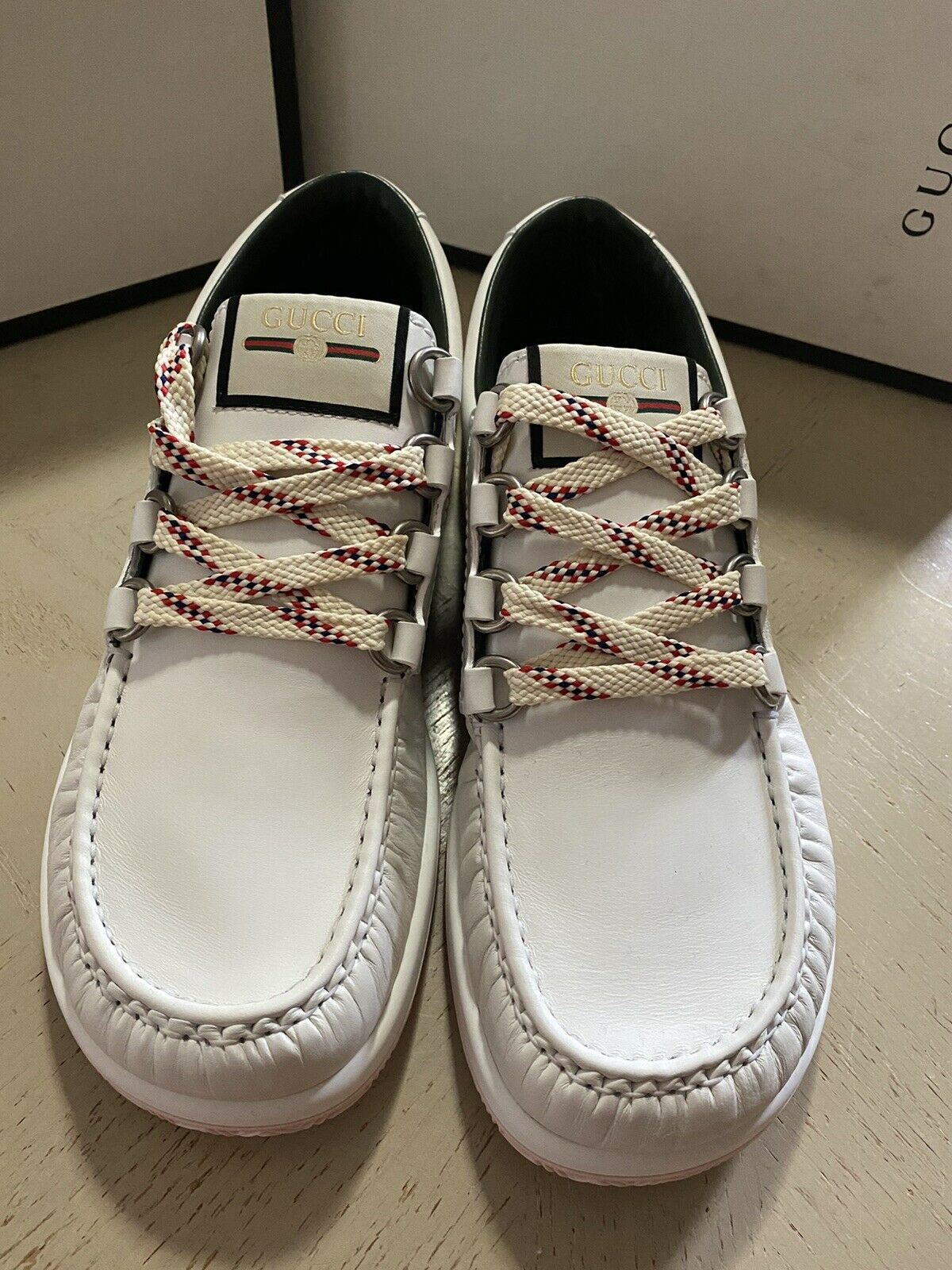 New Gucci Men’s Leather Sneakers Shoes White 11 US ( 10 UK ) Italy
