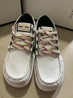 Neue Gucci Herren-Sneakers aus Leder, Weiß, 11 US (10 UK), Italien