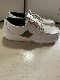 Neue Gucci Herren-Sneakers aus Leder, Weiß, 11 US (10 UK), Italien