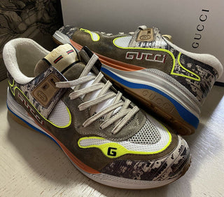 Neue Gucci Herren-Sneakers aus Leder, Braun/Grau/Beige, 12 US (11 UK), Italien