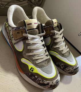 Neue Gucci Herren-Sneakers aus Leder, Braun/Grau/Beige, 12 US (11 UK), Italien