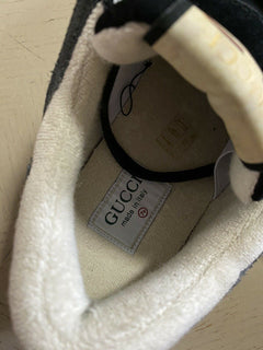 Neue Gucci Herren-Leder-Sneakers, Schuhe, Schwarz, 8,5 US (7,5 UK), Italien