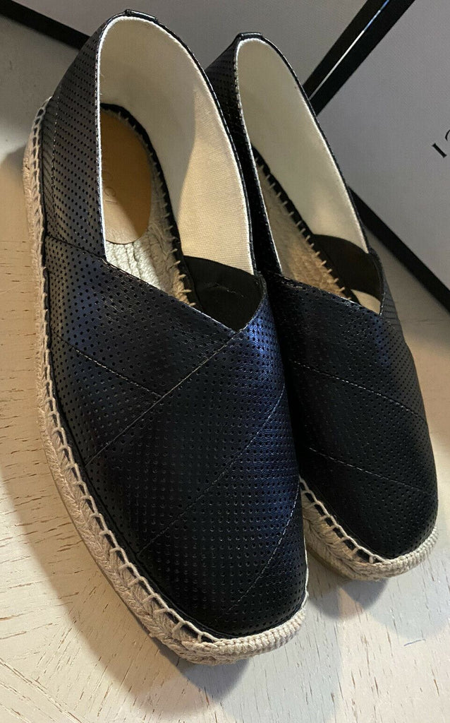 Neue Gucci Herren-Espadrille-Schuhe aus Leder, Schwarz, 8 US/7 UK