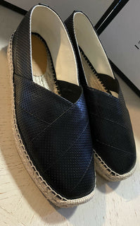 Neue Gucci Herren-Espadrille-Schuhe aus Leder, Schwarz, 8 US/7 UK