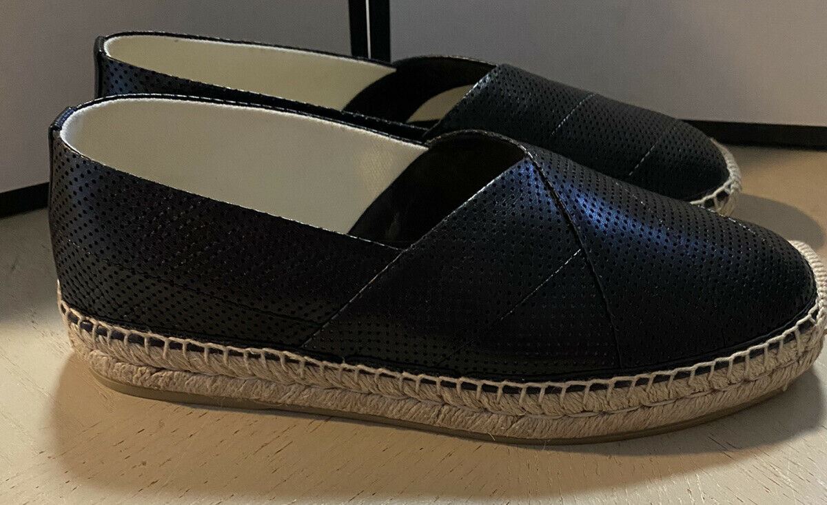 Neue Gucci Herren-Espadrille-Schuhe aus Leder, Schwarz, 8 US/7 UK