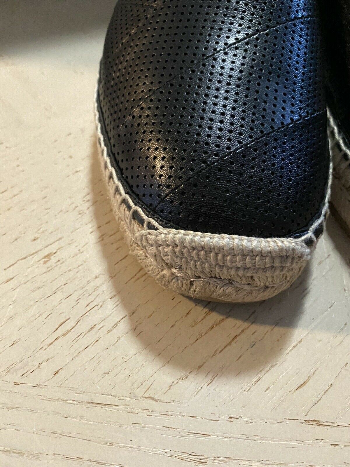 Neue Gucci Herren-Espadrille-Schuhe aus Leder, Schwarz, 8 US/7 UK