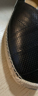 Neue Gucci Herren-Espadrille-Schuhe aus Leder, Schwarz, 8 US/7 UK