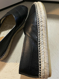 Neue Gucci Herren-Espadrille-Schuhe aus Leder, Schwarz, 8 US/7 UK