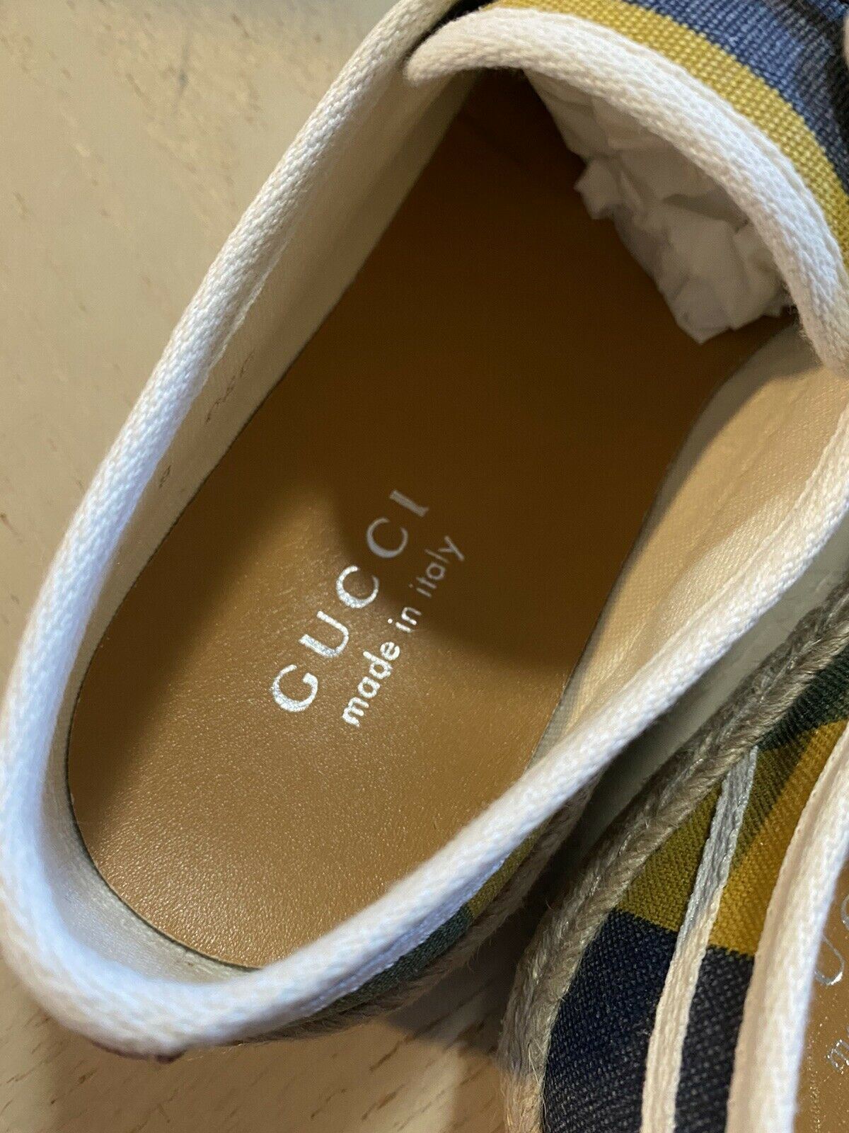 Neue Gucci Herren Canvas Espadrille Schuhe Mehrfarbig 9 US/8 UK Italien