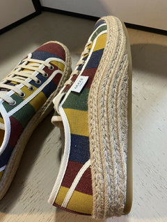 New Gucci Men Canvas Espadrille Shoes Multicolor 9 US/8 UK Italy