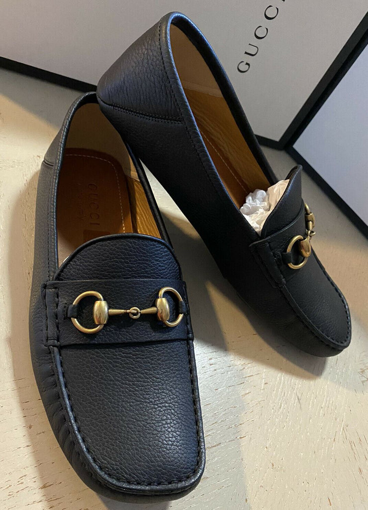 Neue Gucci Herren Leder Driver Loafers Schuhe Schwarz 7,5 US/6,5 UK Italien