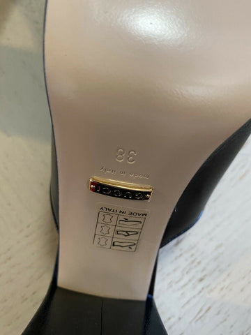 Женские кожаные сандалии NIB Gucci с монограммой GG, черные 8 США (38 ЕС) Италия