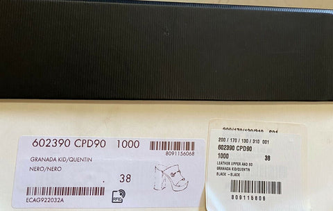 Женские кожаные сандалии NIB Gucci с монограммой GG, черные 8 США (38 ЕС) Италия