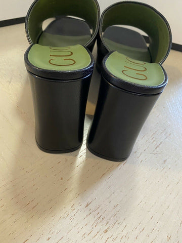 Женские кожаные сандалии NIB Gucci с монограммой GG, черные 8 США (38 ЕС) Италия