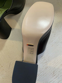 NIB Gucci Damen Leder GG Monogramm Sandalenschuhe Schwarz 8 US (38 Eu) Italien