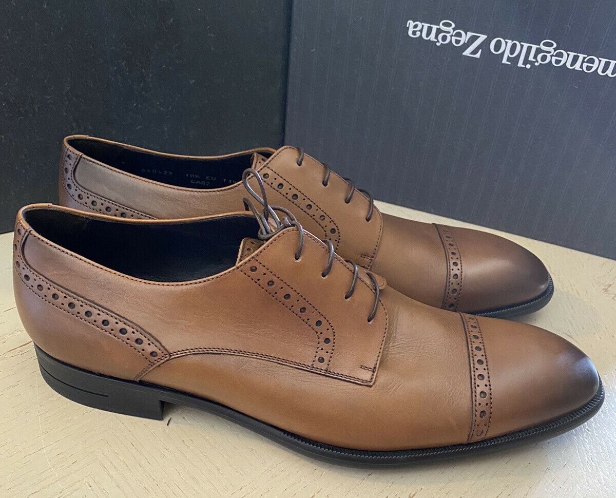 New $595 Ermenegildo Zegna Oxford Shoes Brown 11.5 US ( 44.5 Eu ) Italy