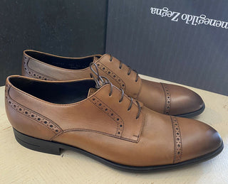 Neue 595 $ Ermenegildo Zegna Oxford-Schuhe Braun 11,5 US (44,5 Eu) Italien