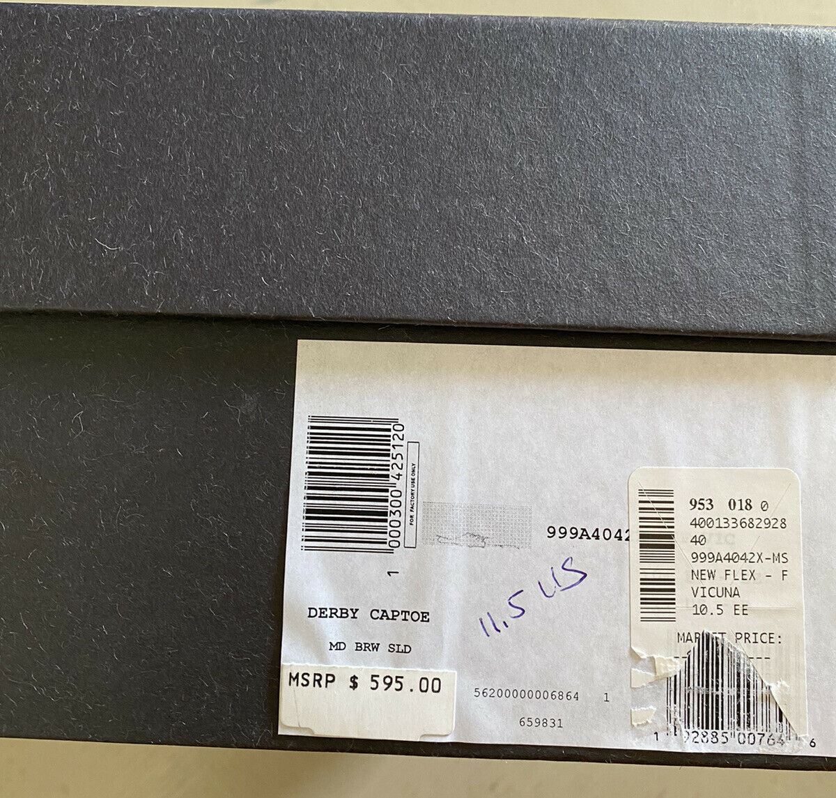 Neue 595 $ Ermenegildo Zegna Oxford-Schuhe Braun 11,5 US (44,5 Eu) Italien