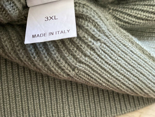 Neu $3345 Brunello Cucinelli Damen Rollkragenpullover aus Kaschmir mit Falten, Grün, 3XL