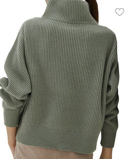 Neu $3345 Brunello Cucinelli Damen Rollkragenpullover aus Kaschmir mit Falten, Grün, 3XL