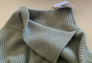 Neu $3345 Brunello Cucinelli Damen Rollkragenpullover aus Kaschmir mit Falten, Grün, 3XL