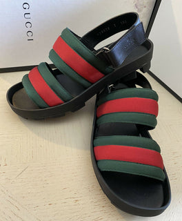 NIB Gucci Herren Sandalenschuhe Grün/Rot/Schwarz 8 US/7 UK Italien