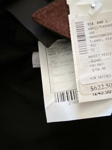 Neu mit Etikett: 1245 $ Boglioli Herren Sportmantel Jacke Blazer Burgund/Schwarz 42R US/53R Eu Ita