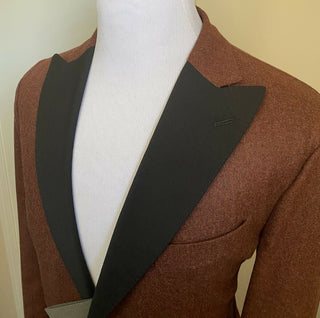 Neu mit Etikett: 1245 $ Boglioli Herren Sportmantel Jacke Blazer Burgund/Schwarz 42R US/53R Eu Ita